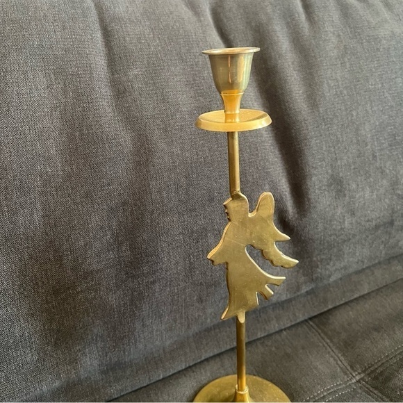 Vintage Brass Taper Angel Candlestick - Picture 6 of 12